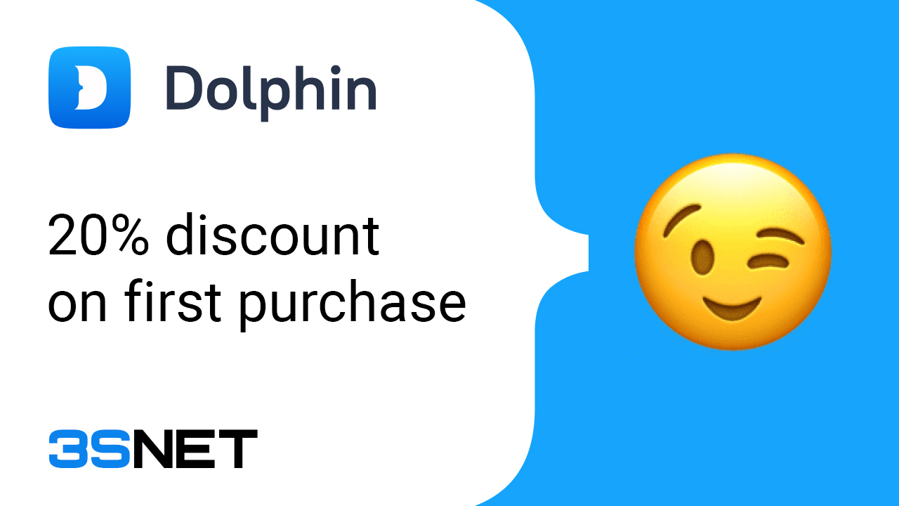 Look for a promo code for a discount in Dolphin on 3SNET!