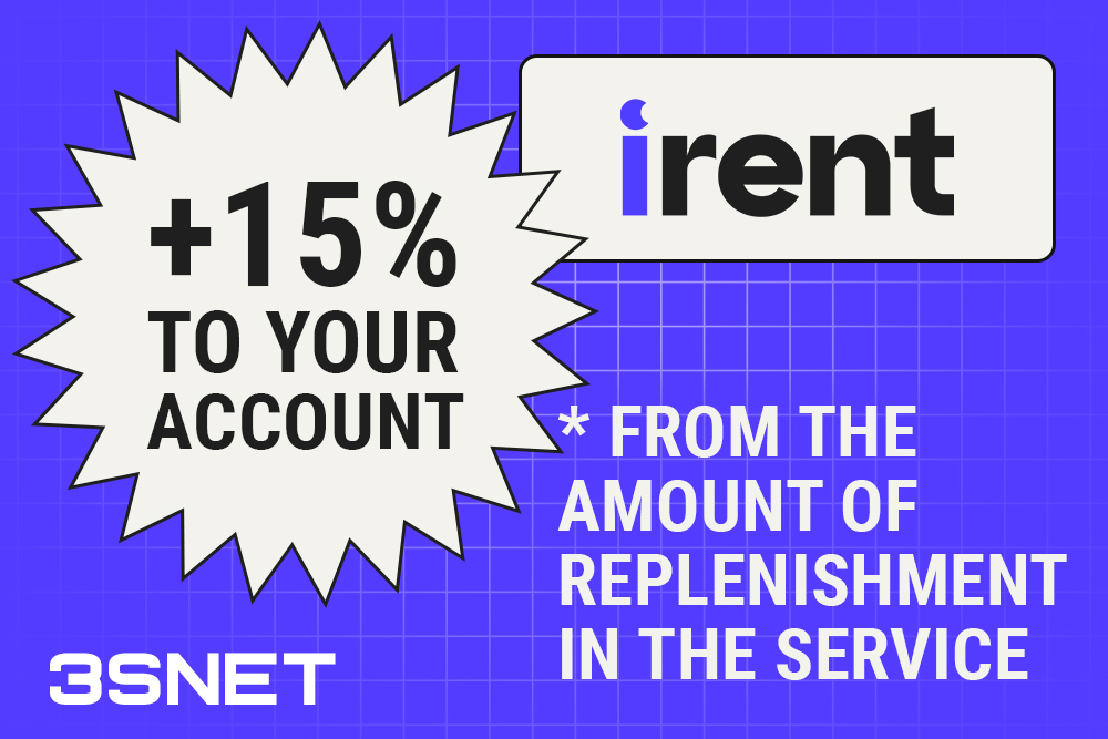 Look for a promo code for a discount in IRENT on 3SNET!