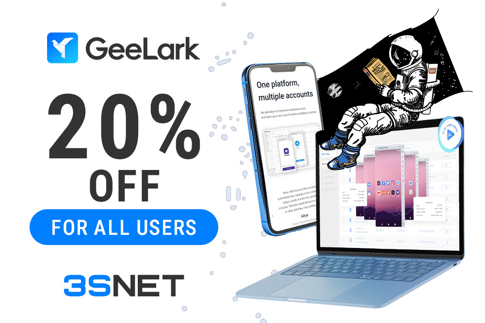 GeeLark promocode — 3snet