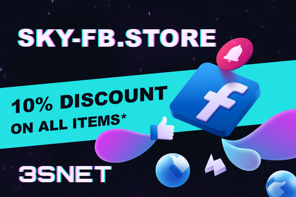 Look for a promo code for a discount in Sky-FB.store on 3SNET!