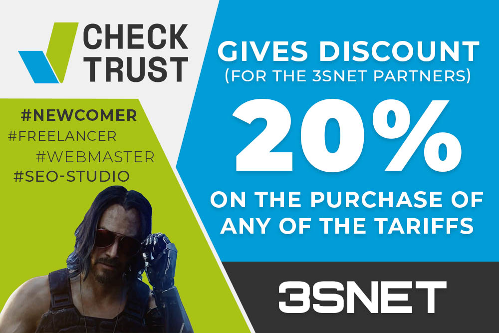 Look for a promo code for a discount in checktrust on 3SNET!