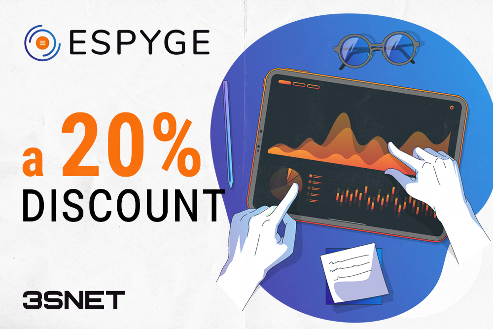 Look for a promo code for a discount in Espyge on 3SNET!