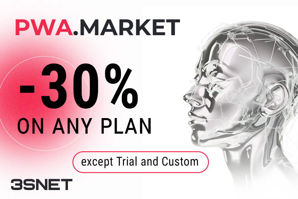 Look for a promo code for a discount in PWA.Market on 3SNET!