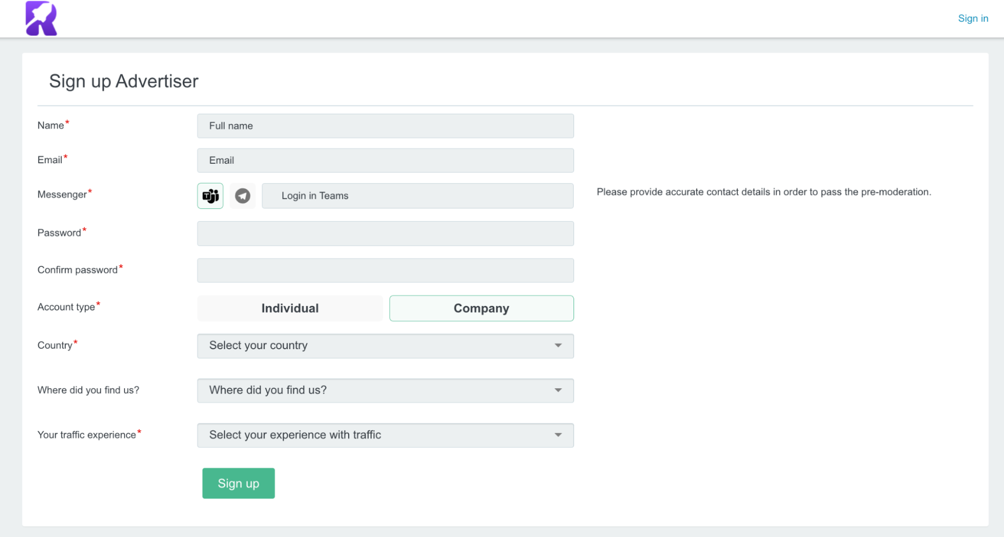 1-Registration on ROIads and 3SNET