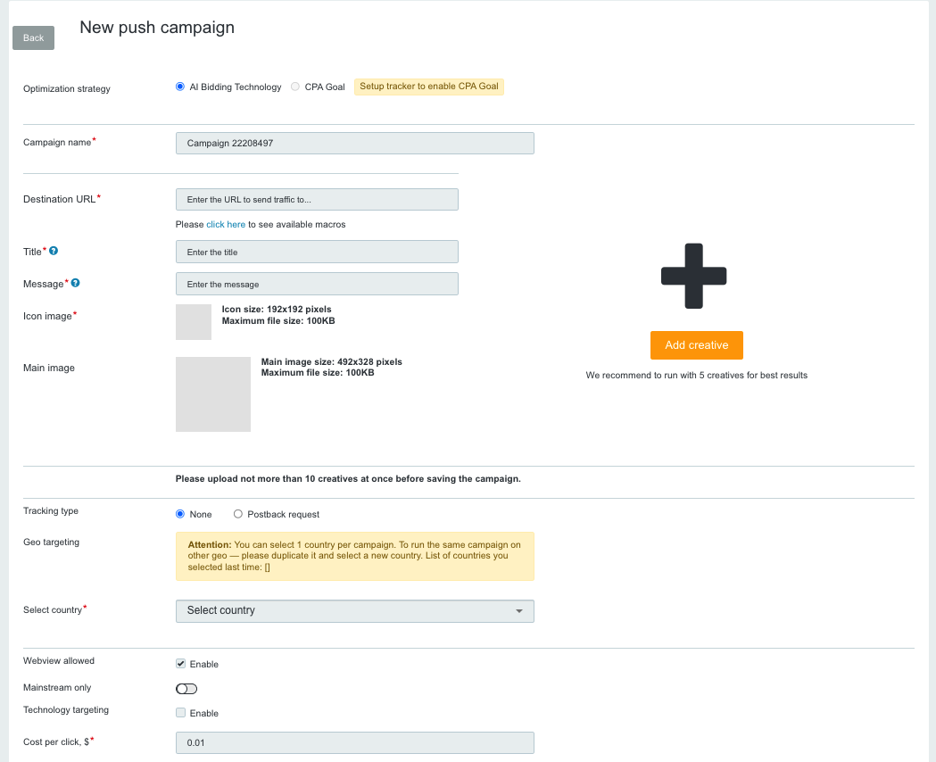 5-Push Ads (Classic Push : In-Page Push)