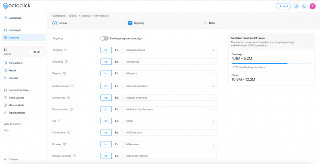 8-configure targeting for the individual creative
